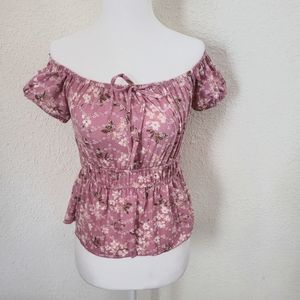 Freshman Off Shoulder Prairie Floral Top